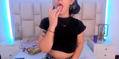 AngieStar69's glasses fog up as she goes nude and smashes her caboose and labia