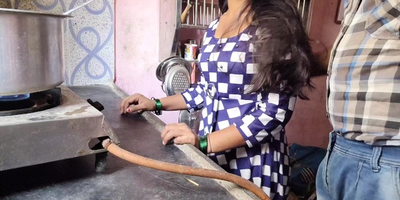 Witness Mumbai Ashu get her meaty orbs and taut twat engulfed in the kitchen by