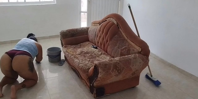 Adribella69 gets messy cleaning eradicate affect house while super-hot damsel